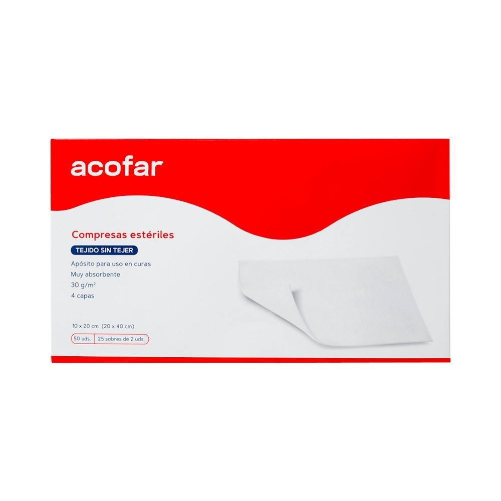 Acofar Compresas Estériles Sin Tejer 10x20cm 50uds