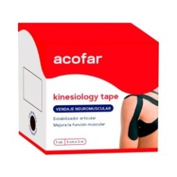 Acofarsport Kinesiology Tape Negra 5cmx5m