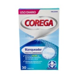 Corega Blanqueador 30 tabletas limpiadoras
