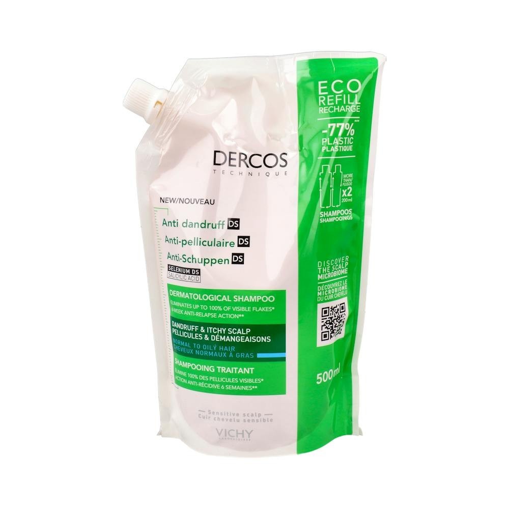 Vichy Dercos Technique Anticaspa DS Champú Cabello Normal Graso Eco-Recarga 390ml