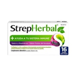 StrepHerbal Saúco y Equinácea Sabor Frutas del Bosque 16comp