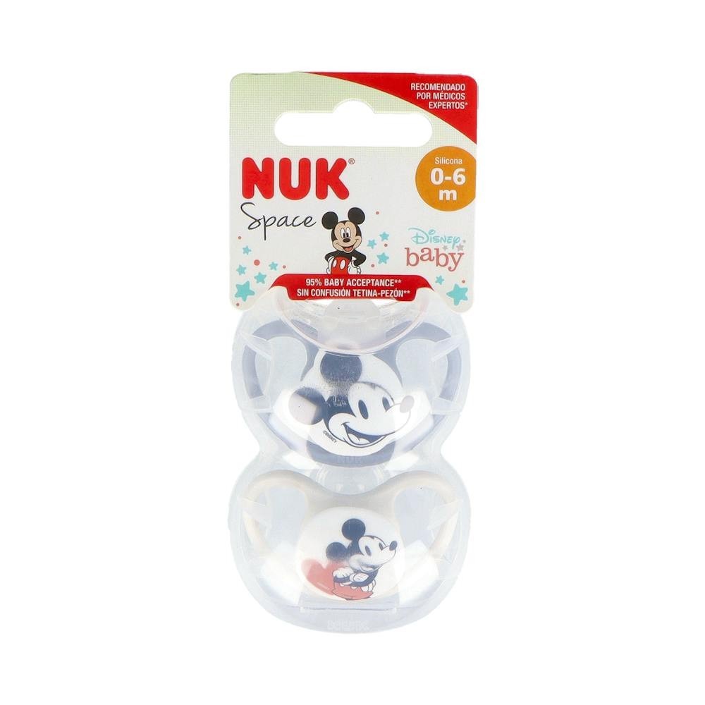 Nuk Space Chupete Silicona Mickey 0-6M 2uds