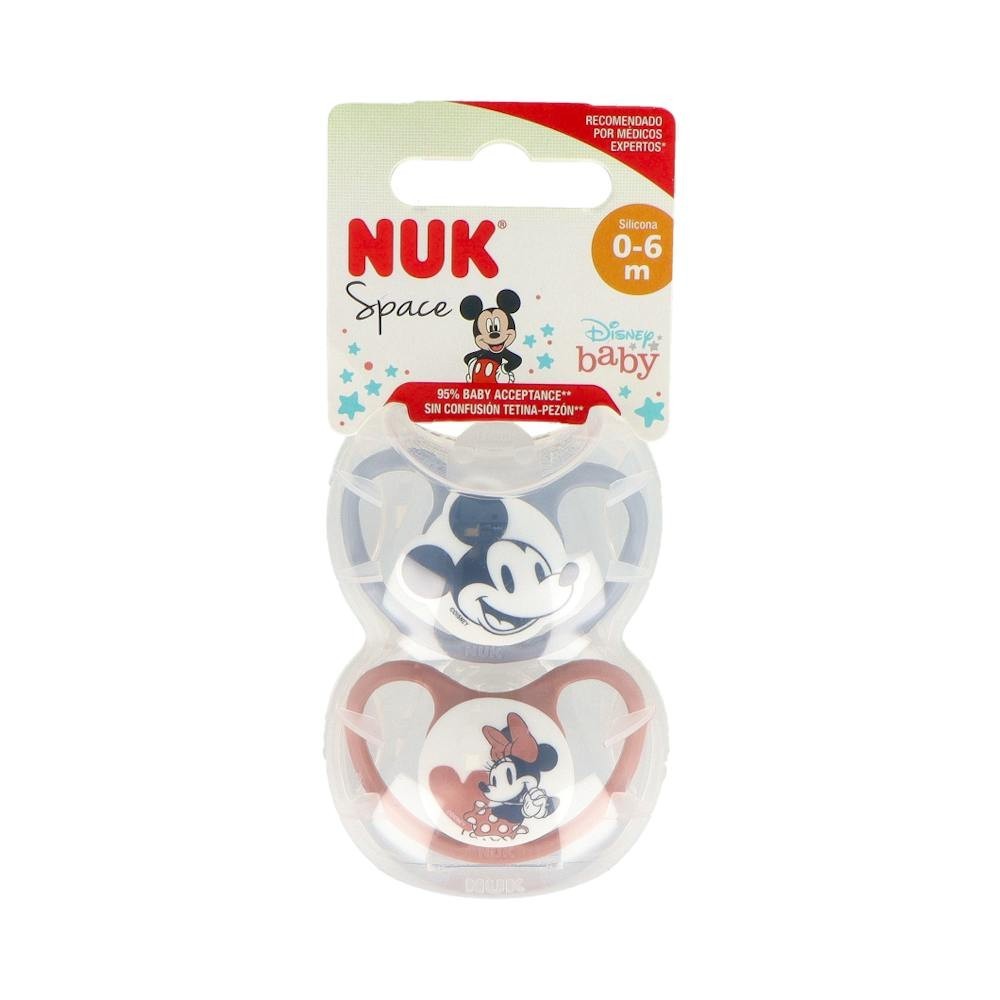 Nuk Space Chupete Silicona Mickey Minnie 0-6M 2uds