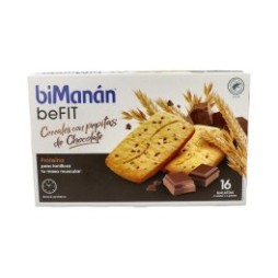 BiManán beFIT Proteína Galletas Cereales con pepitas de chocolate 16uds