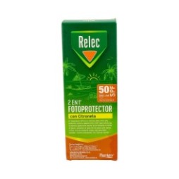 Relec 2en1 Fotoprotector SPF50 y Repelente con Citronela 100ml