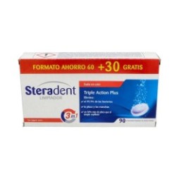 Steradent Limpiador Triple Acción Plus 90comp