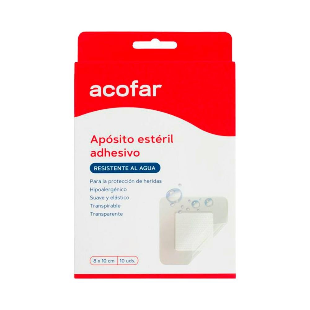 Acofar apósito estéril adhesivo 10x8cm 10uds