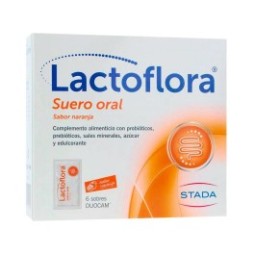 Lactoflora Suero Oral Sabor Naranja 6 sobres