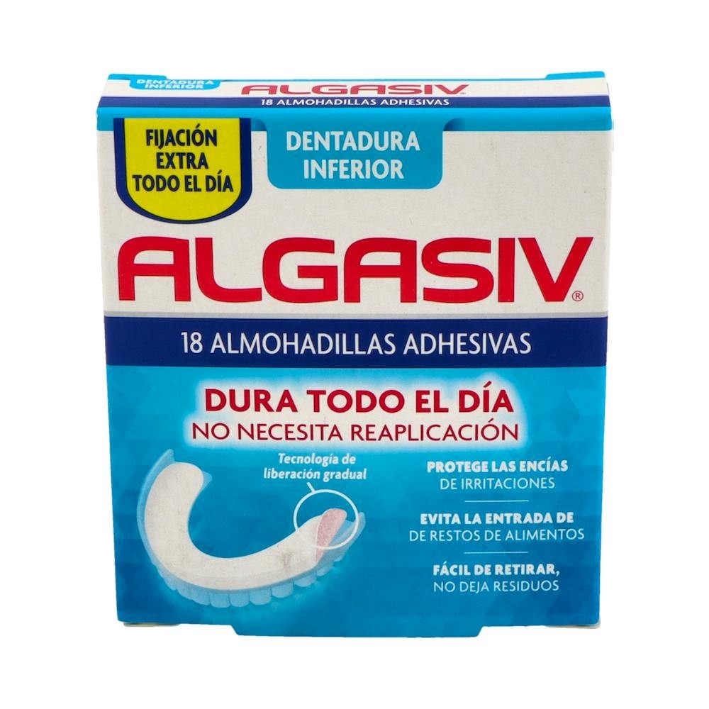 Algasiv Almohadillas Adhesivas Protesis Inferior 18uds
