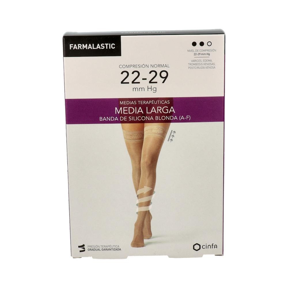 Farmalastic Media Larga Blonda (A-F) Comp Normal Negra T-M 1 Par