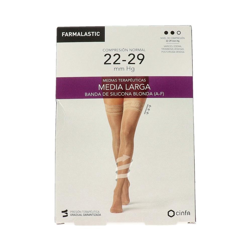 Farmalastic Media Larga blonda (A-F) comp. normal T-extra grande negro 1 Par