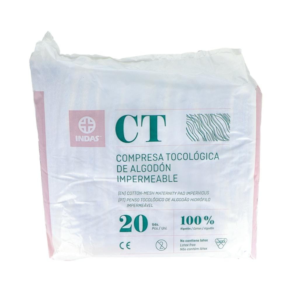 Indas Maternity Compresa Tocológica Algodón 20uds