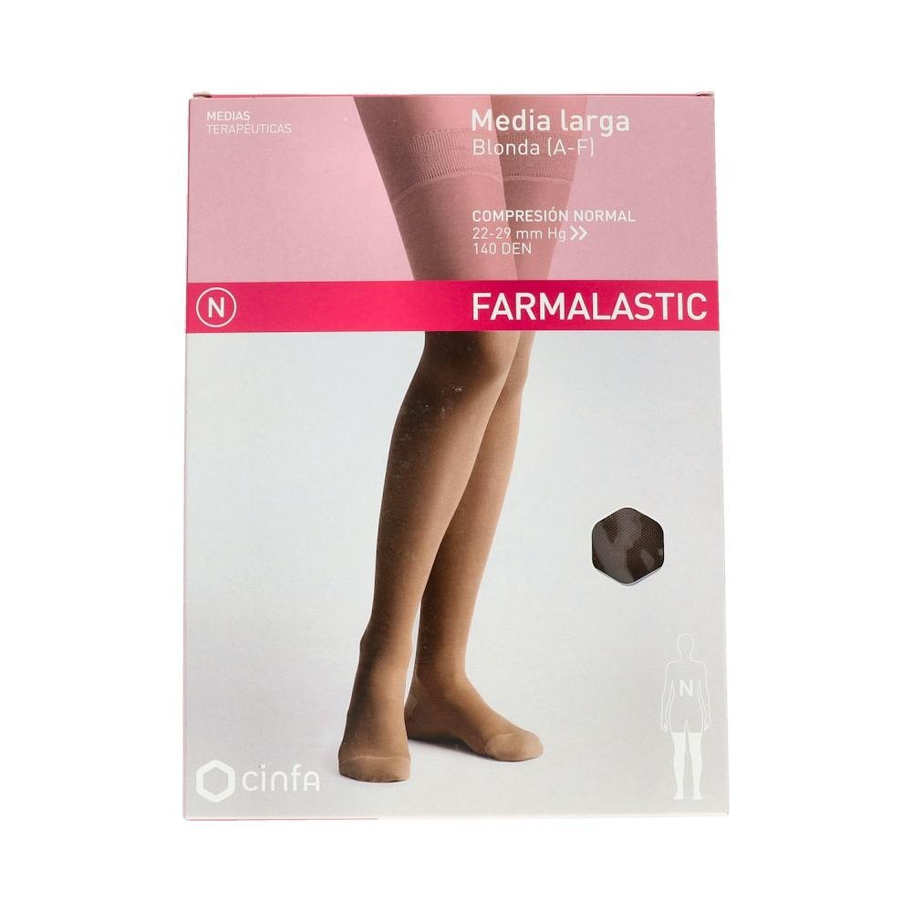 Farmalastic Media Larga blonda (A-F) comp. normal T-extra grande capuchino 1 Par