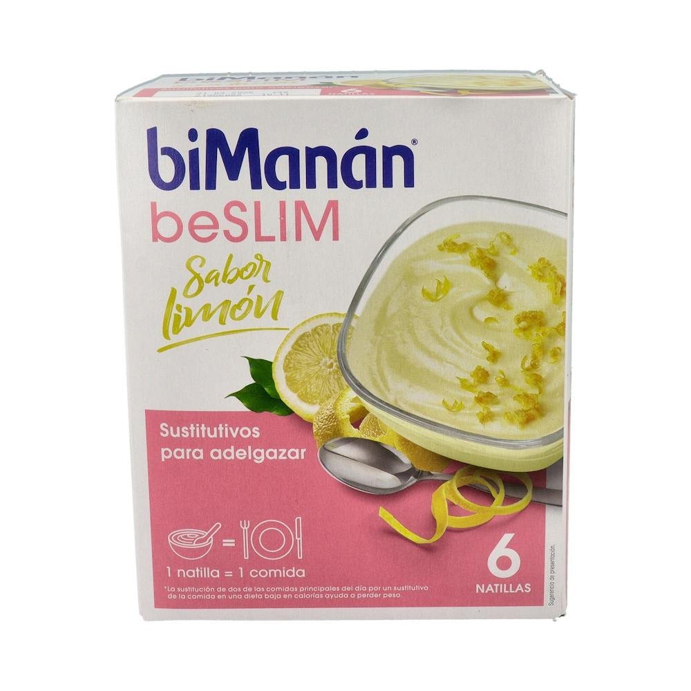BiManán Natillas Sustitutivas Sabor Limón 6uds