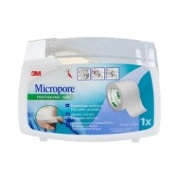 Micropore portarollo esparadrapo papel blanco 7,5m x 2,5cm