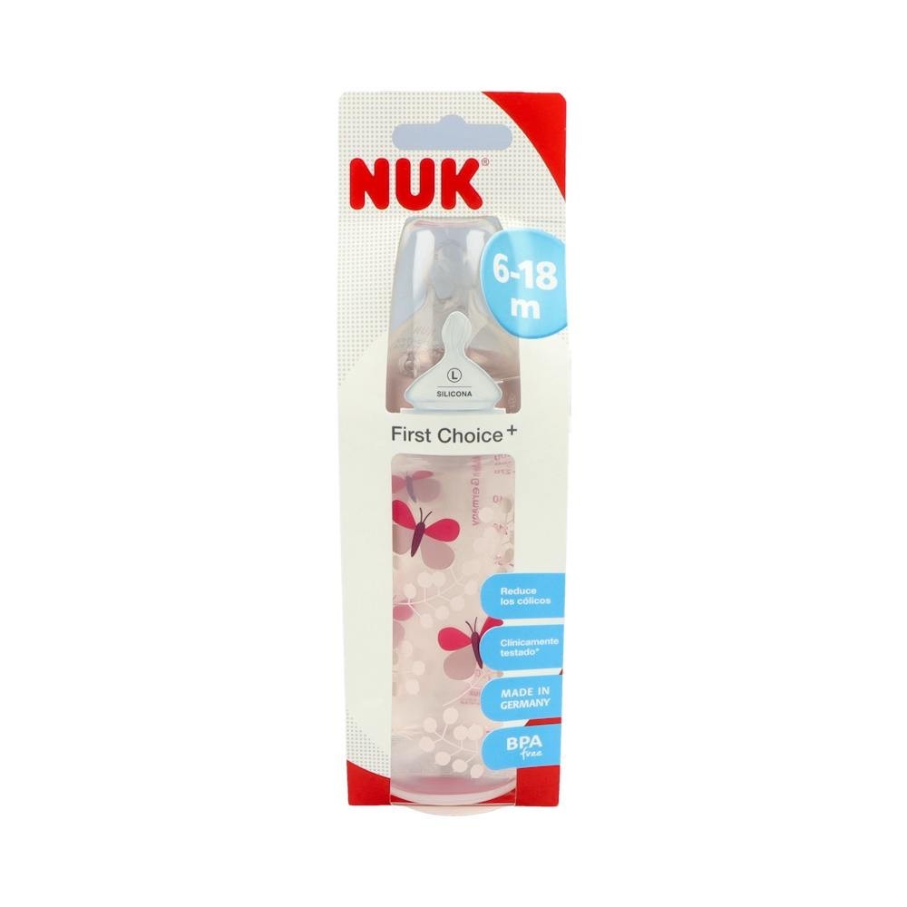 Nuk First Choice+ Biberón Control de Temperatura Flow Control Silicona 6-18M 300ml
