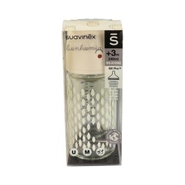 Suavinex Biberón Bonhomia Vidrio Tetina Fisiológica Flujo Medio +3m 240ml