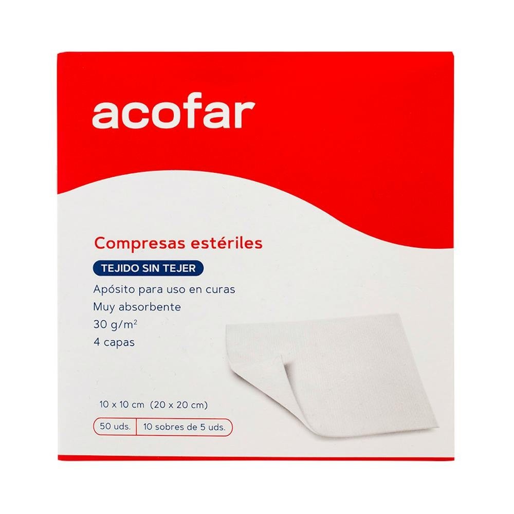 Acofar Compresas Estériles de Tejido sin Tejer 10x10cm 50uds