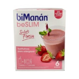 BiManán Batido Sustitutivo Sabor Fresa 6uds