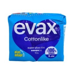 Evax compresas Cottonlike Superplus con alas 10uds