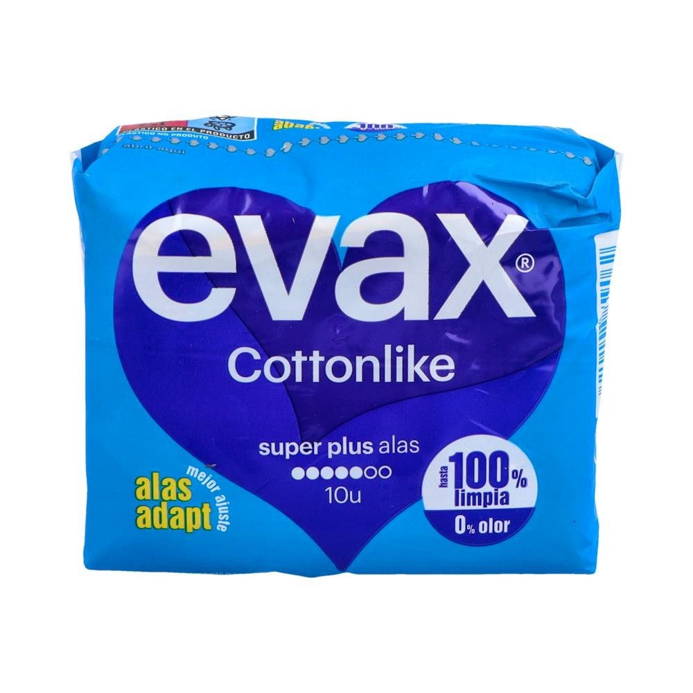 Evax compresas Cottonlike Superplus con alas 10uds