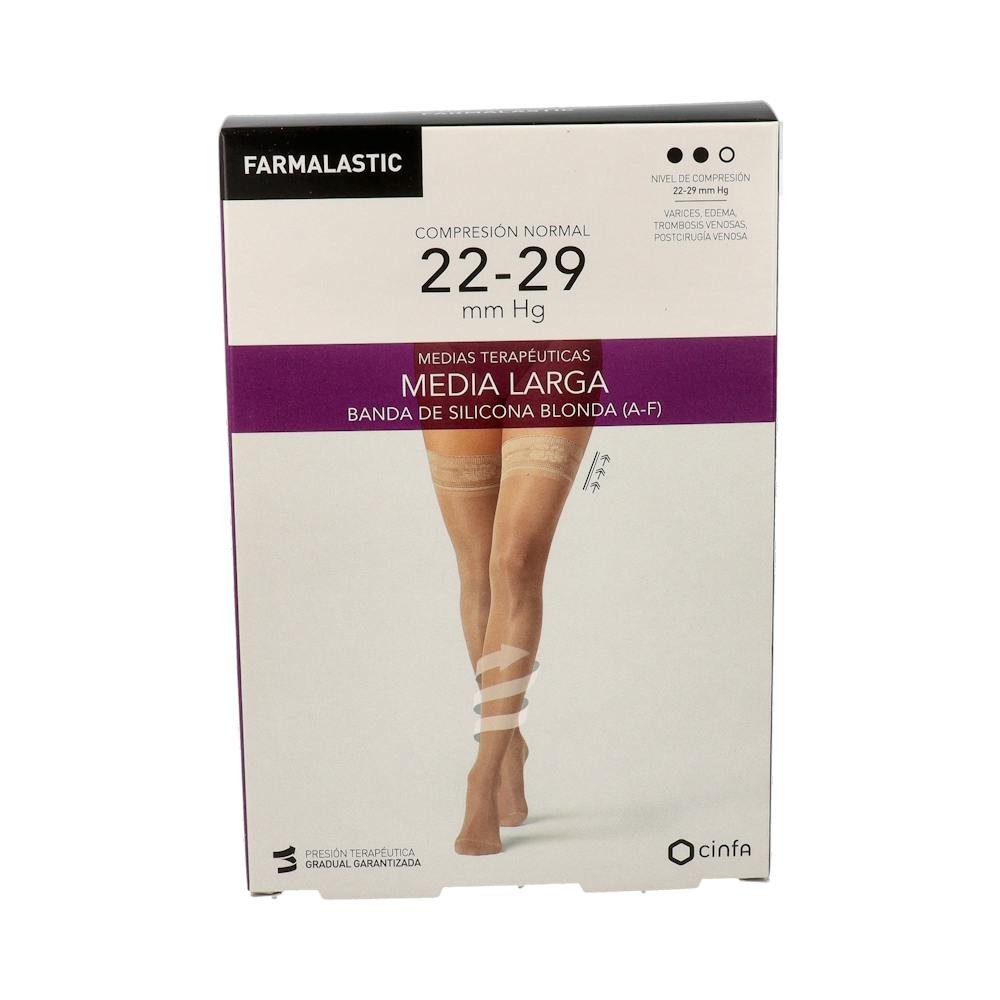 Farmalastic Medias Largas Compresión Normal Color Camel T-G 1 Par
