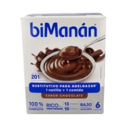 BiManán Natillas Sustitutivas Sabor Chocolate 6uds