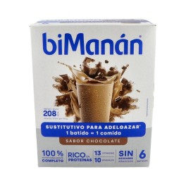 BiManán Batido Sustitutivo Sabor Chocolate 6uds