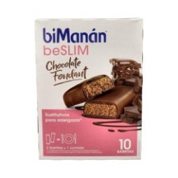 BiManán Barritas Sustitutivas Sabor Chocolate Fondant 10uds
