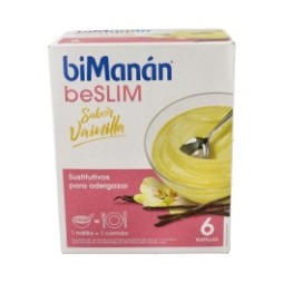 BiManán Natillas Sustitutivas Sabor Vainilla 6uds